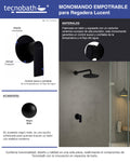 Monomando Empotrable De Regadera "Lucent" Negro Mate