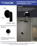 Monomando Empotrable De Regadera "Lucent" Negro Mate