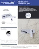 Monomando Empotrar para Lavabo "Lucent" Cromo