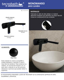 Monomando Empotrar para Lavabo "Lucent" Negro Mate