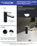 Monomando Corto Para Lavabo "Lucent" Negro / Cromo