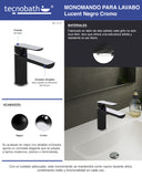 Monomando Corto Para Lavabo "Lucent" Negro / Cromo