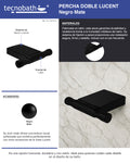 Percha Doble "Lucent" Negro Mate