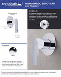Monomando Empotrable De Regadera "Lucent" Cromo
