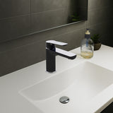 Monomando Corto Para Lavabo "Lucent" Negro / Cromo