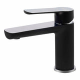 Monomando Corto Para Lavabo "Lucent" Negro / Cromo