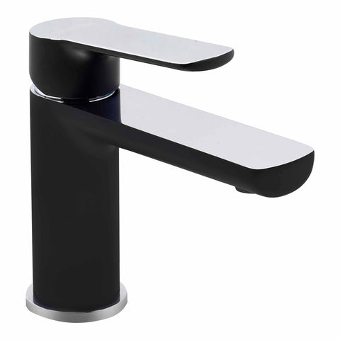 Monomando Corto Para Lavabo "Lucent" Negro / Cromo