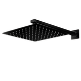 Regadera Cuadrada, Incluye Brazo de 40cm "Row" Negro Mate