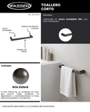Toallero Corto"S10" 30cm "Gris Oxford" - Wasser