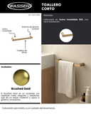 Toallero Corto"S10" 30cm "Brushed Gold" - Wasser