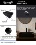 Lavabo Cerámico Rectangular Negro Mate