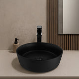 Lavabo Redondo Cerámico Negro Mate
