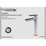 Monomando Alto para Lavabo "Lucent" Blanco / Cromo