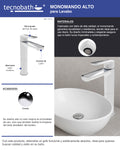 Monomando Alto para Lavabo "Lucent" Blanco / Cromo