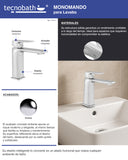 Monomando Corto para Lavabo "Row" Cromo