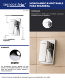 Monomando Empotrable para Regadera "Row" Cromo