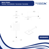 Regadera Cuadrada, Incluye Brazo de 40cm "Row" Cromo