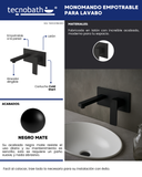Monomando Empotrable para Lavabo "Row" Negro Mate