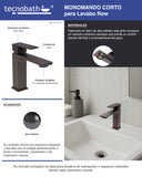 Monomando Corto para Lavabo "Row" Gun Metal