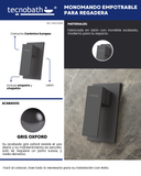 Monomando Empotrable para Regadera "Row" Gris Oxford