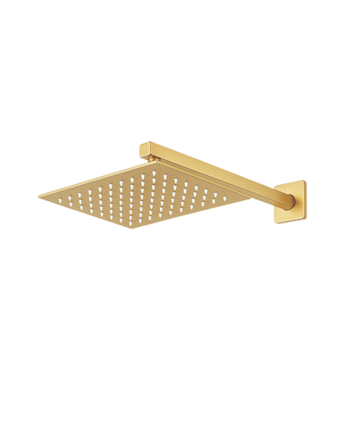 Regadera Cuadrada, Incluye Brazo de 40cm "Row" Brushed Gold
