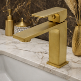 Monomando Corto para Lavabo "Row" Brushed Gold
