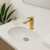 Monomando Corto para Lavabo "Row" Brushed Gold