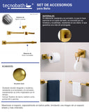 Set de 4 Accesorios "Row" Brushed Gold