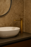 Monomando Alto para Lavabo "Row" Brushed Gold
