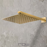 Regadera Cuadrada, Incluye Brazo de 40cm "Row" Brushed Gold