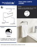 Toallero Corto 40cm Para Lavabo Cromo