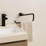 Toallero Corto 40cm Para Lavabo Negro Mate