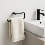 Toallero Corto 40cm Para Lavabo Negro Mate