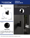 Percha Para Baño Negro Mate