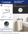 Toallero Corto 40cm Para Lavabo Gris Oxford