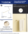 Toallero De Barra 60cm Champagne Gold