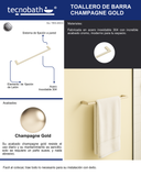Toallero De Barra 60cm Champagne Gold