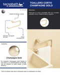 Toallero Corto 40cm Para Lavabo Champagne Gold