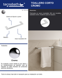 Toallero Corto 40cm Para Lavabo Cromo