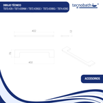 Toallero Corto 40cm Para Lavabo Negro Mate