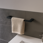 Toallero Corto 40cm Para Lavabo Negro Mate