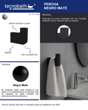 Percha Para Baño Negro Mate