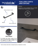 Toallero Corto 40cm Para Lavabo Gris Oxford