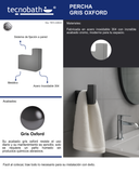 Percha Para Baño Gris Oxford