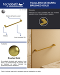 Toallero De Barra De 60cm Brushed Gold