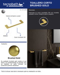 Toallero Corto 40cm Para Lavabo Brushed Gold