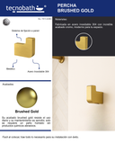 Percha Para Baño Brushed Gold