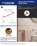Toallero De Barra De 60cm Rose Gold