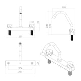 Mezcladoras para Fregadero 8" ABS - Acabado Cromo