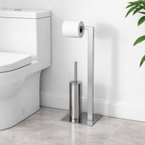 Portarrollo Con Escobillero Base de Piso Cromo - Wasser